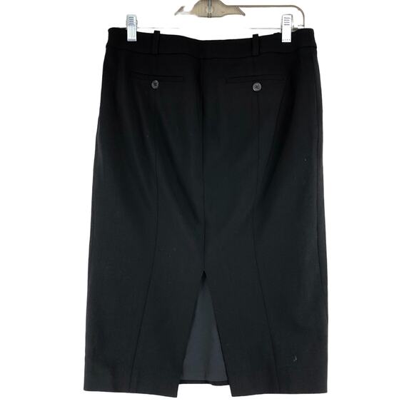 Michael Kors Collection Women Size 6 Pencil Skirt Side Zip Wool Black Italy Made - Picture 5 of 13